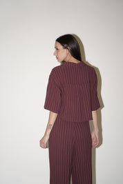 Camicia crop gessata