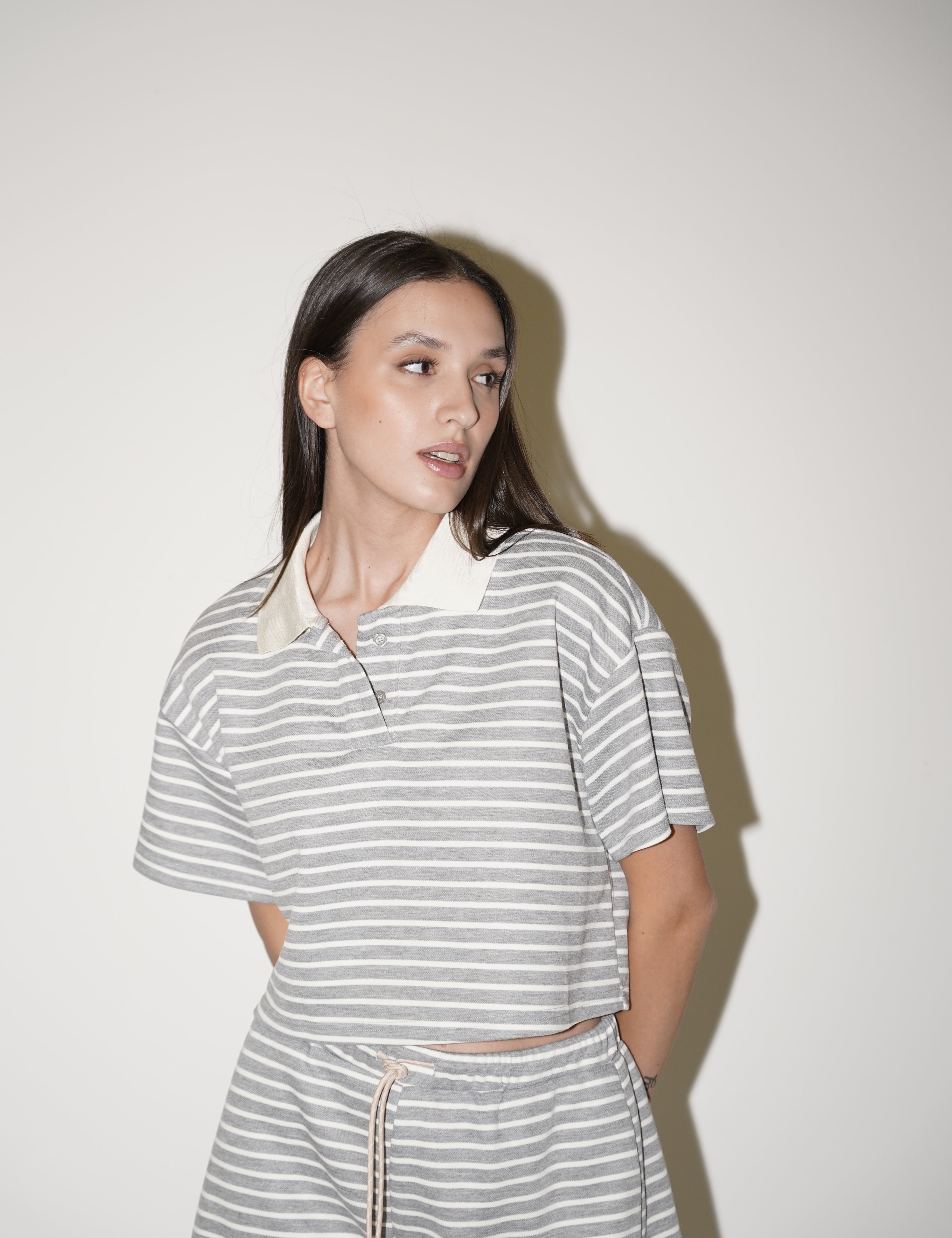 T-shirt crop pique