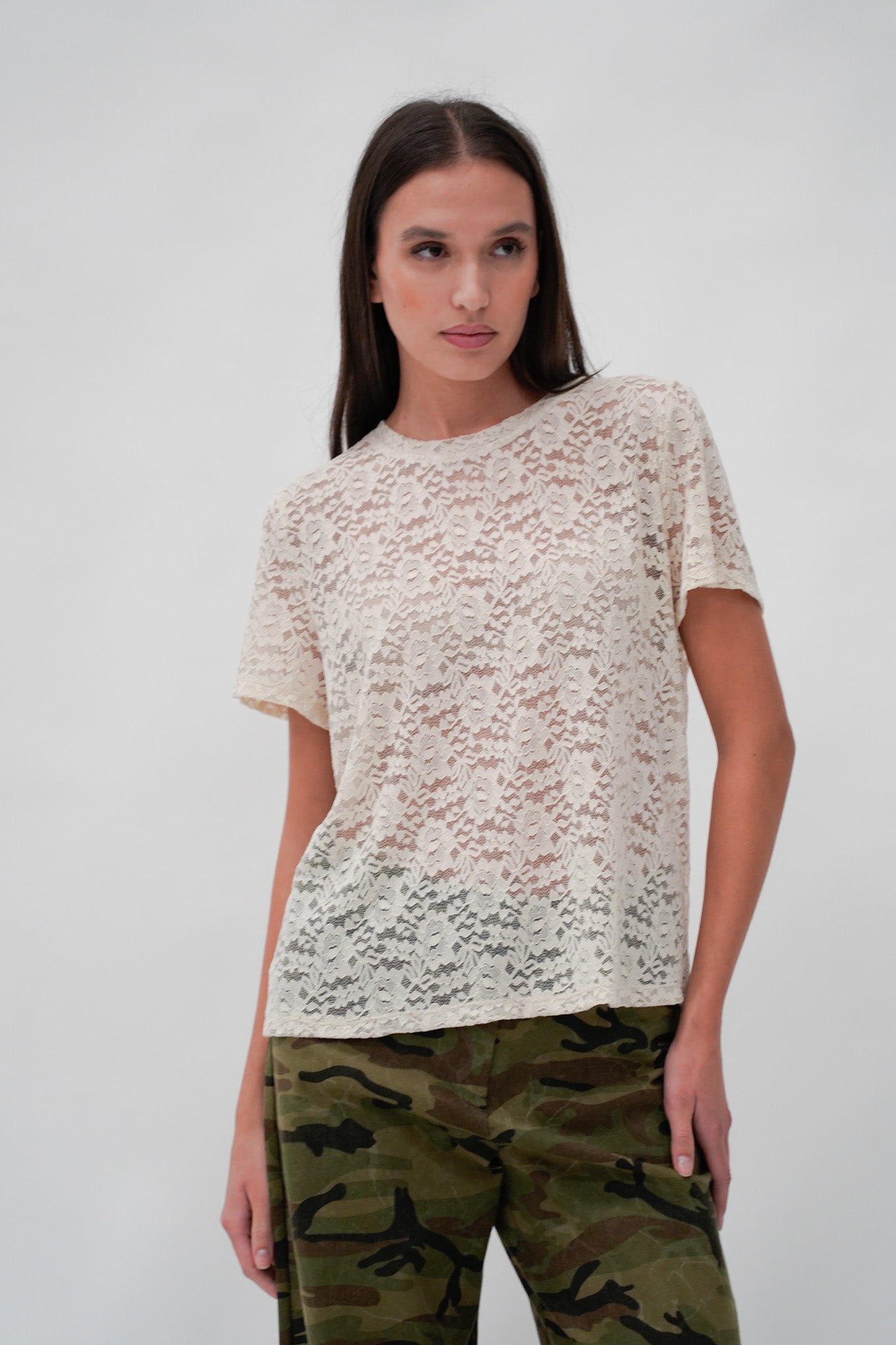 T-shirt in pizzo