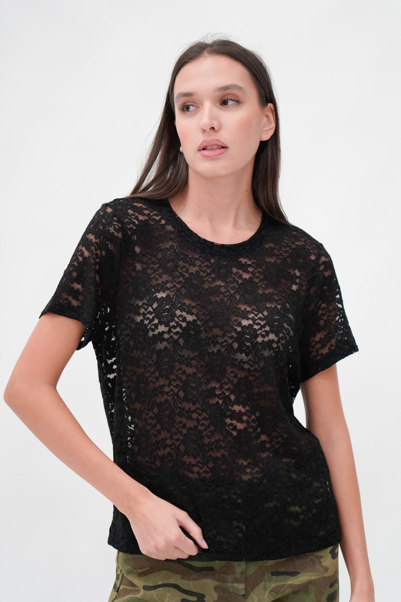 T-shirt in pizzo