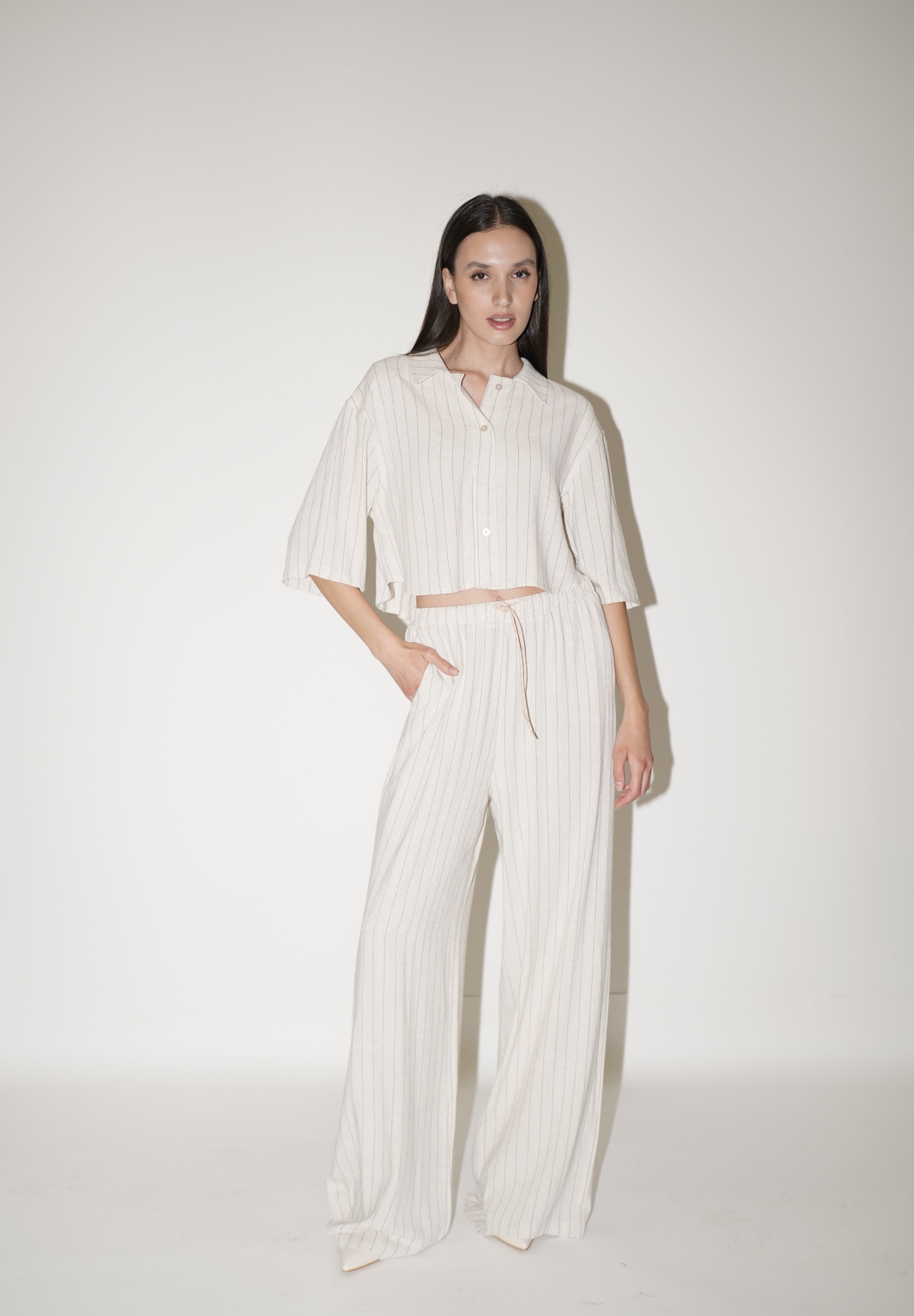 Pantalone lungo gessato