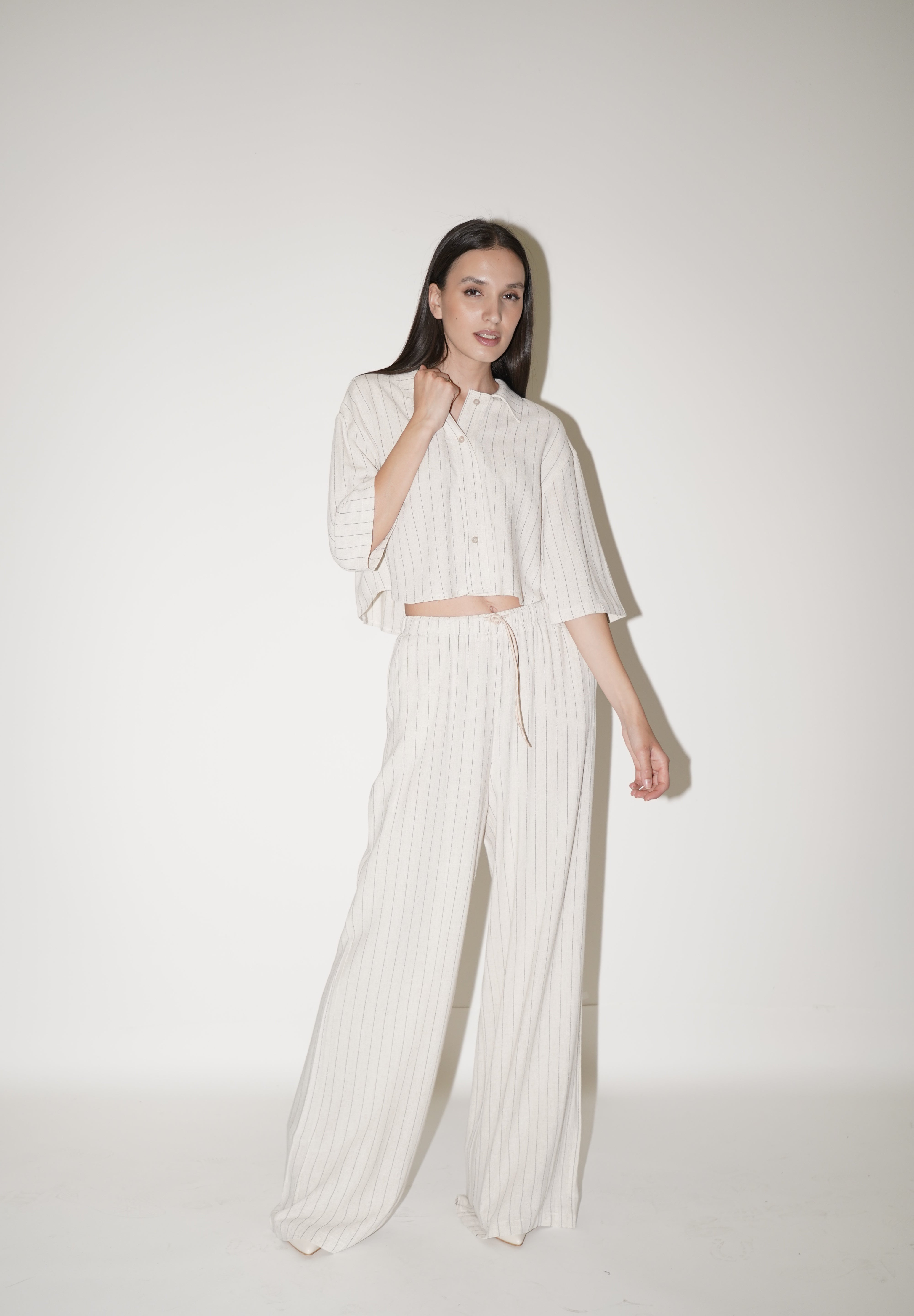Pantalone lungo gessato
