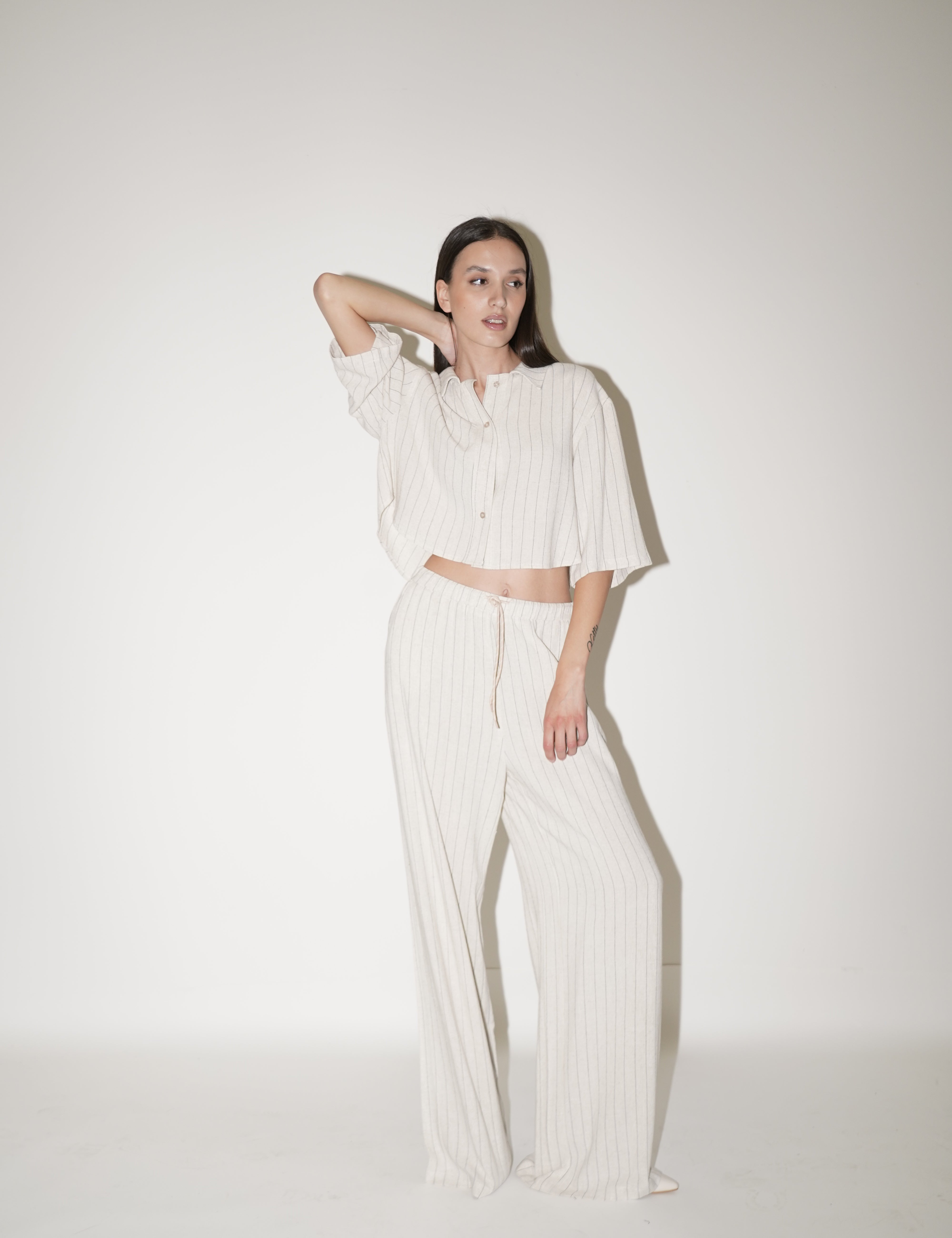 Pantalone lungo gessato