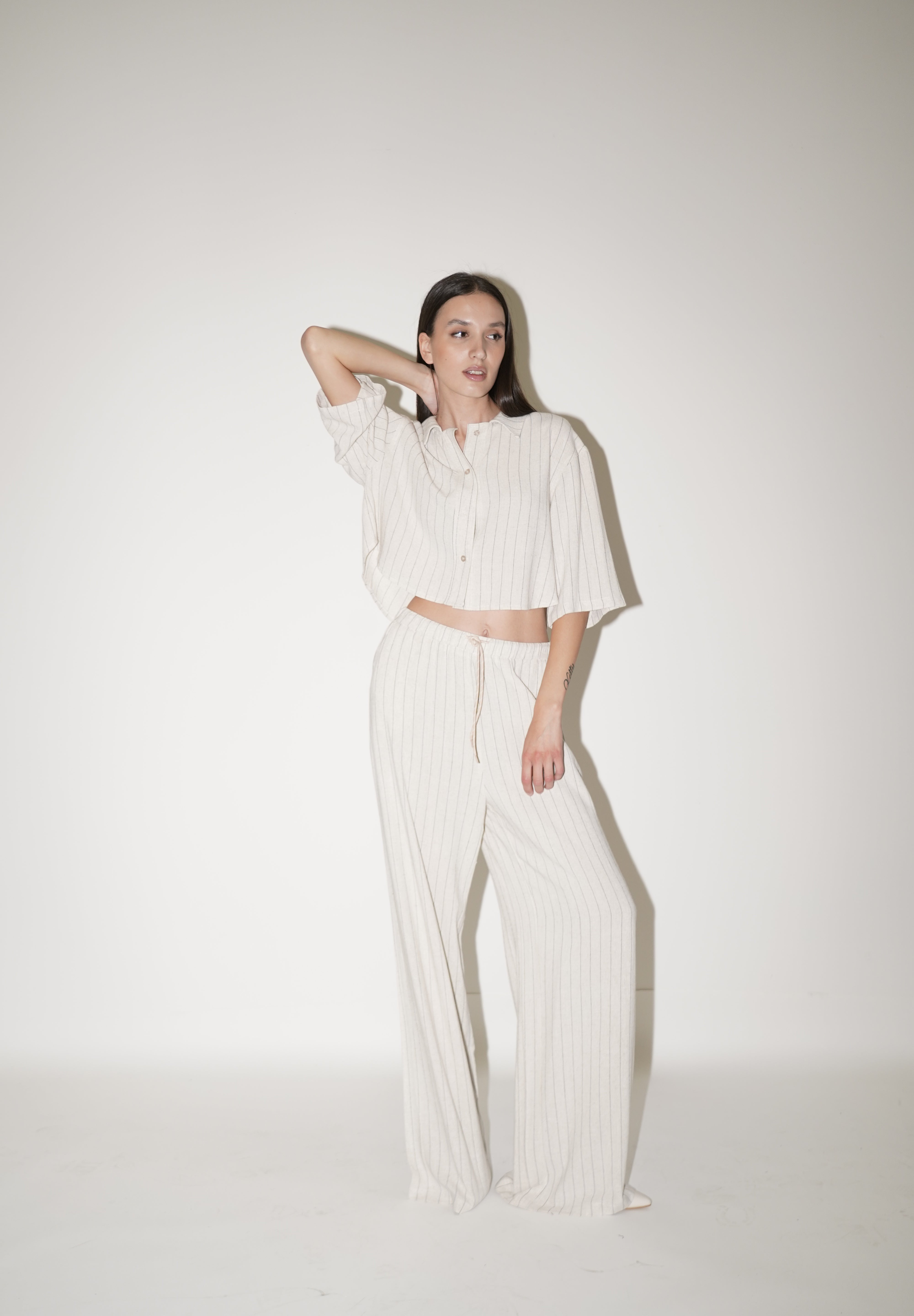 Pantalone lungo gessato