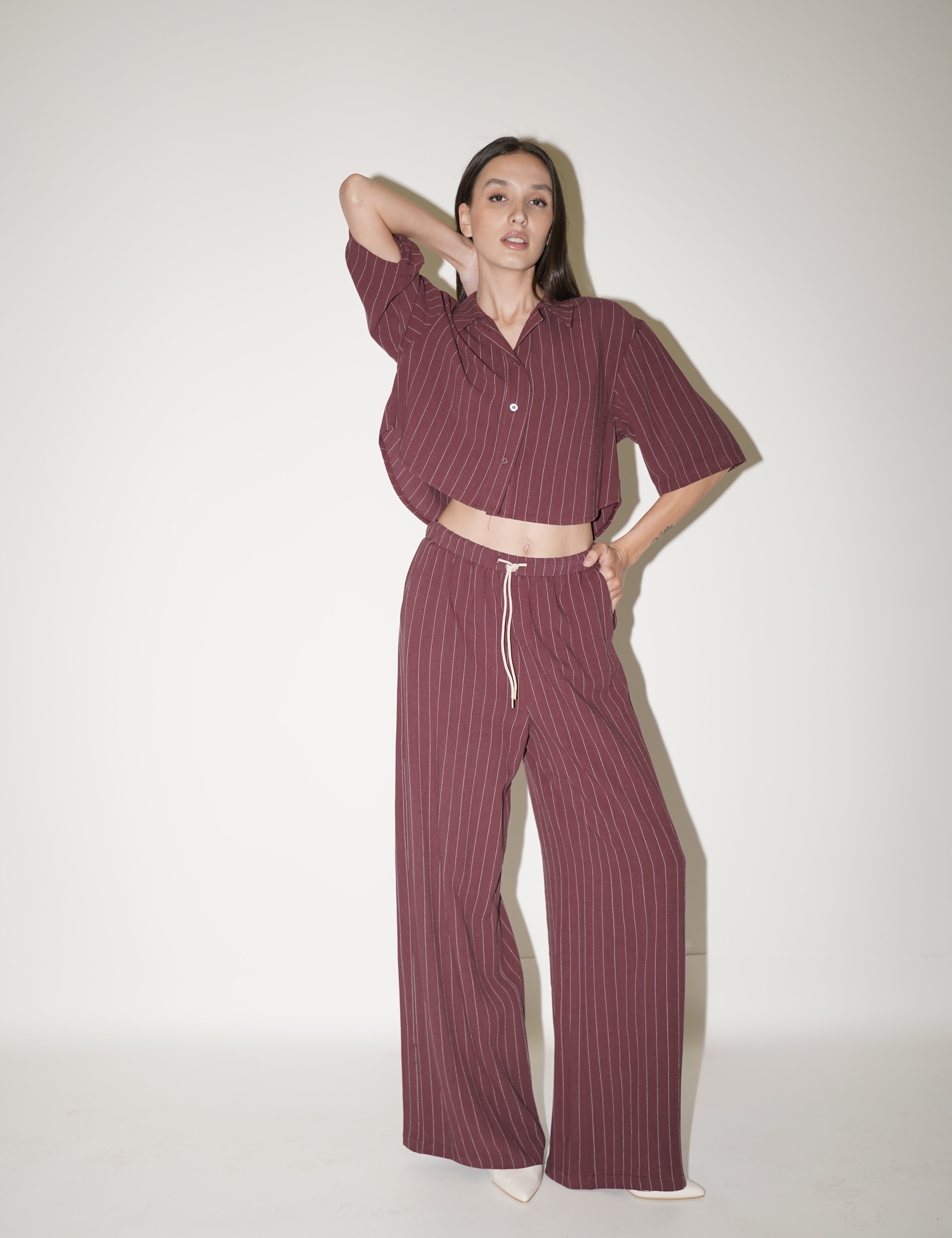 Pantalone lungo gessato