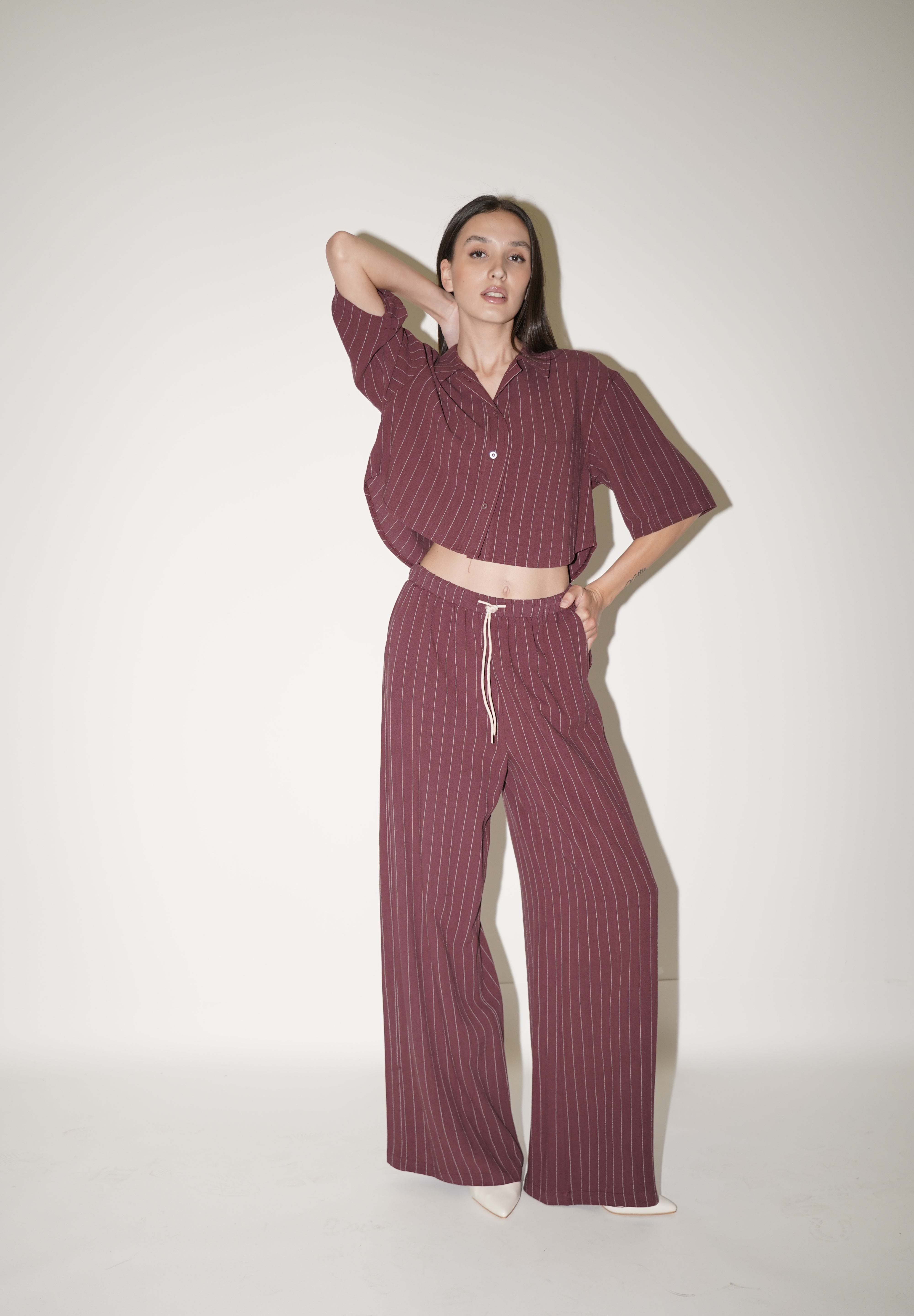 Pantalone lungo gessato