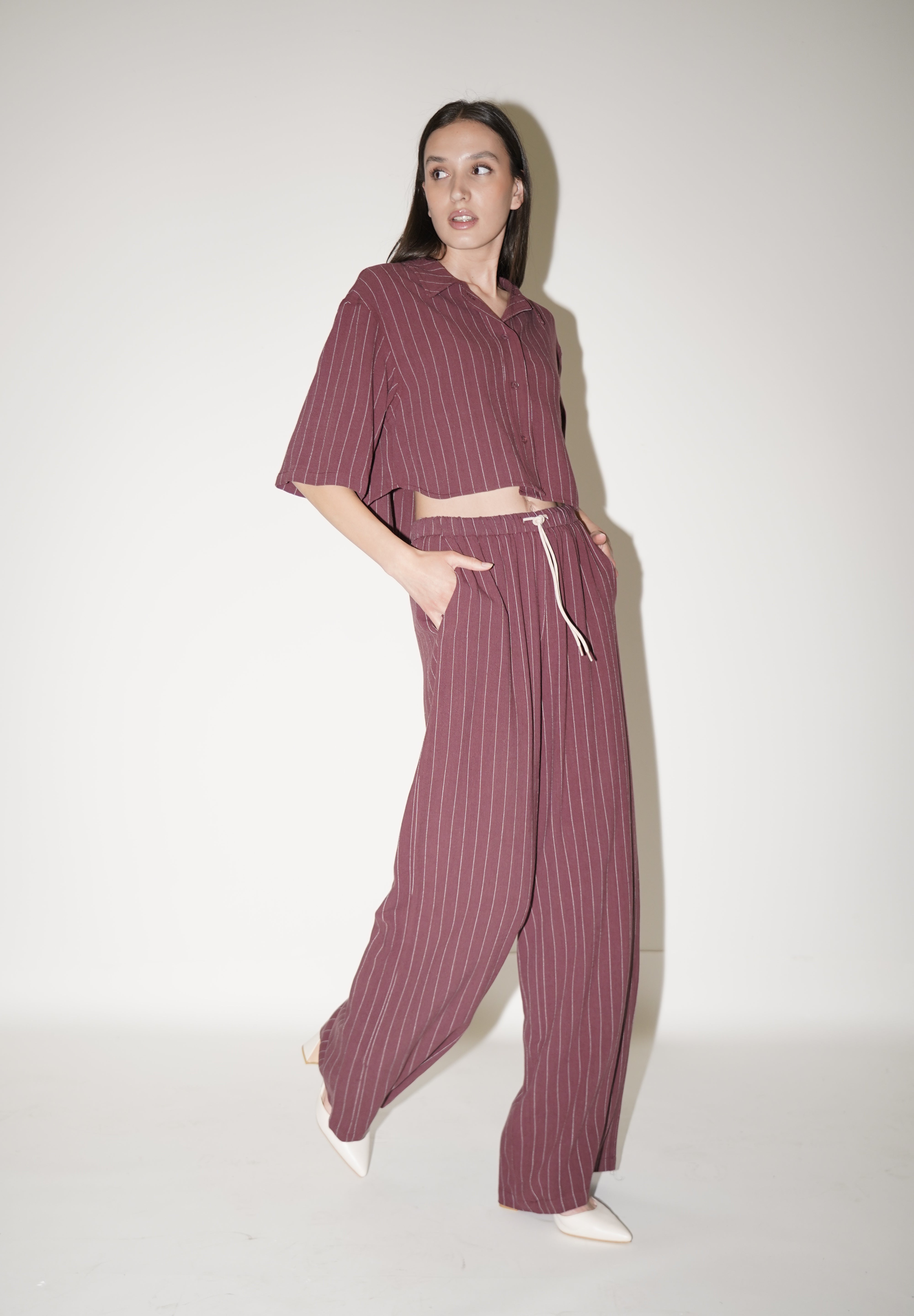 Pantalone lungo gessato