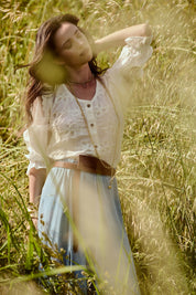 Camicia cotone con ricamo